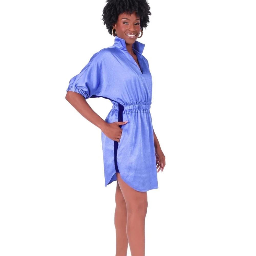 Emily McCarthy Palmer Dress Juniper Blue Southern Preppy Coastal Nantucket Med